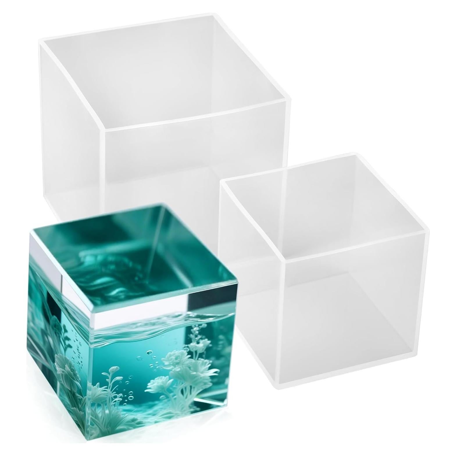 Moldes de Resina Cuadrados Zelphvt 3" y 4" Silicona DIY