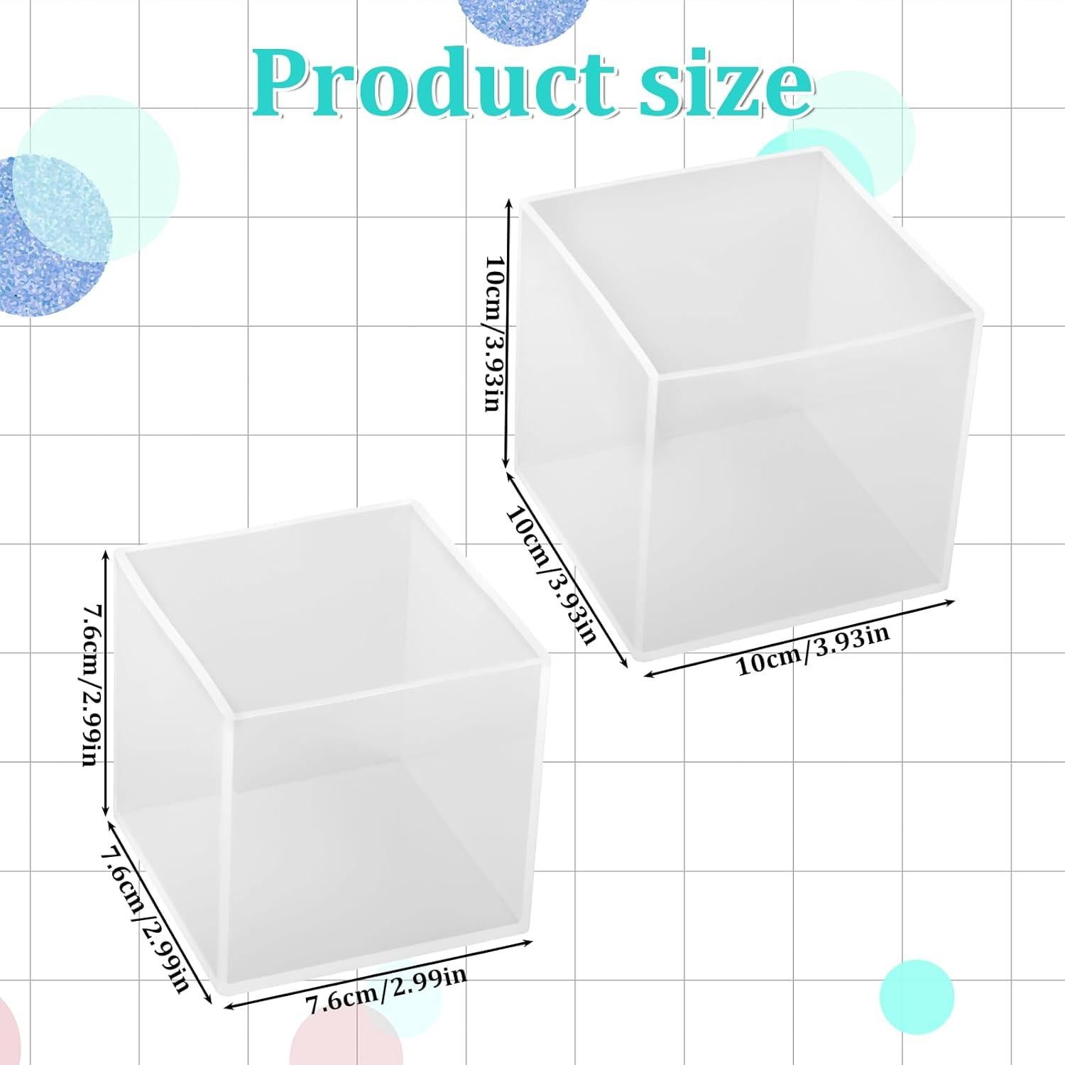 Moldes de Resina Cuadrados Zelphvt 3" y 4" Silicona DIY