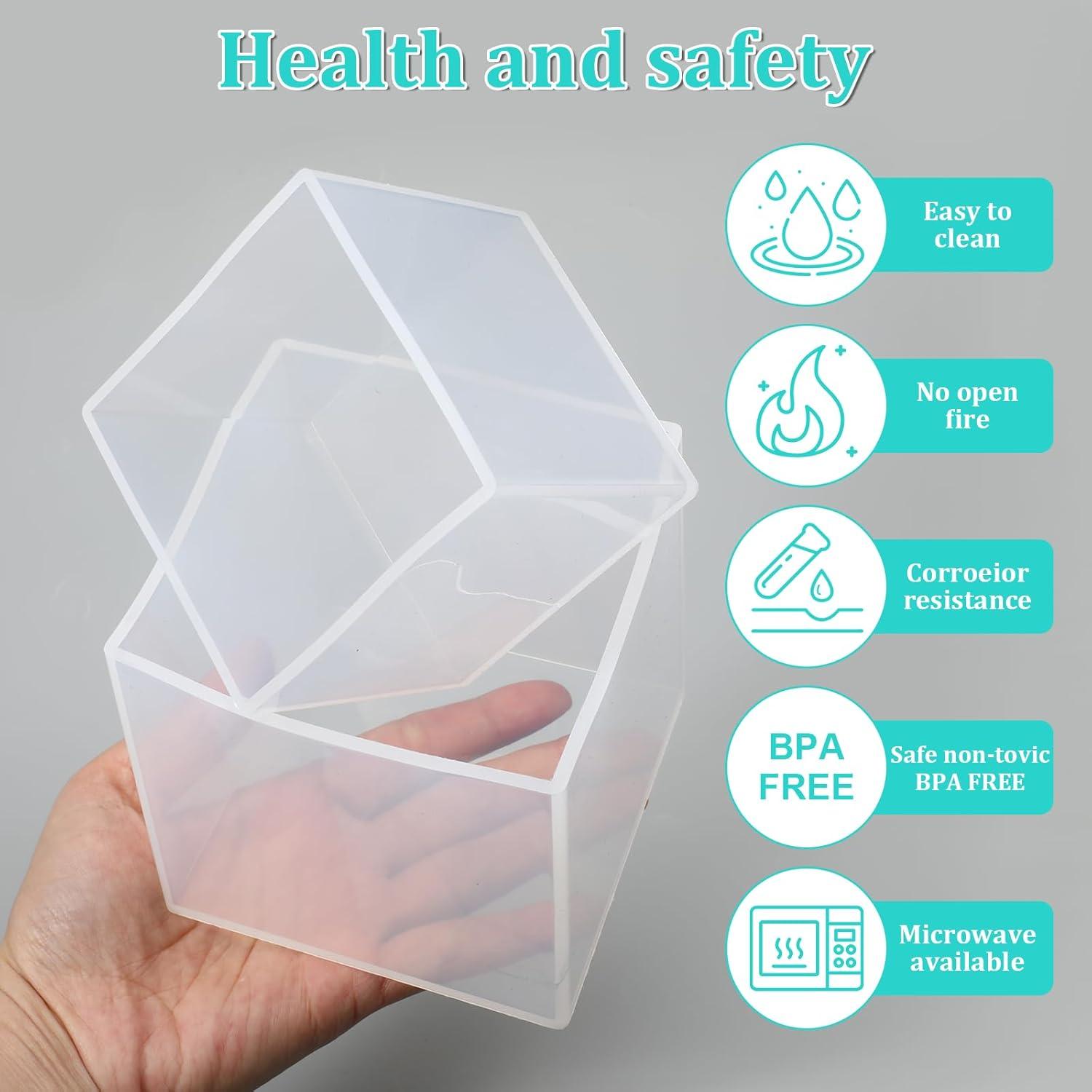 Moldes de Resina Cuadrados Zelphvt 3" y 4" Silicona DIY