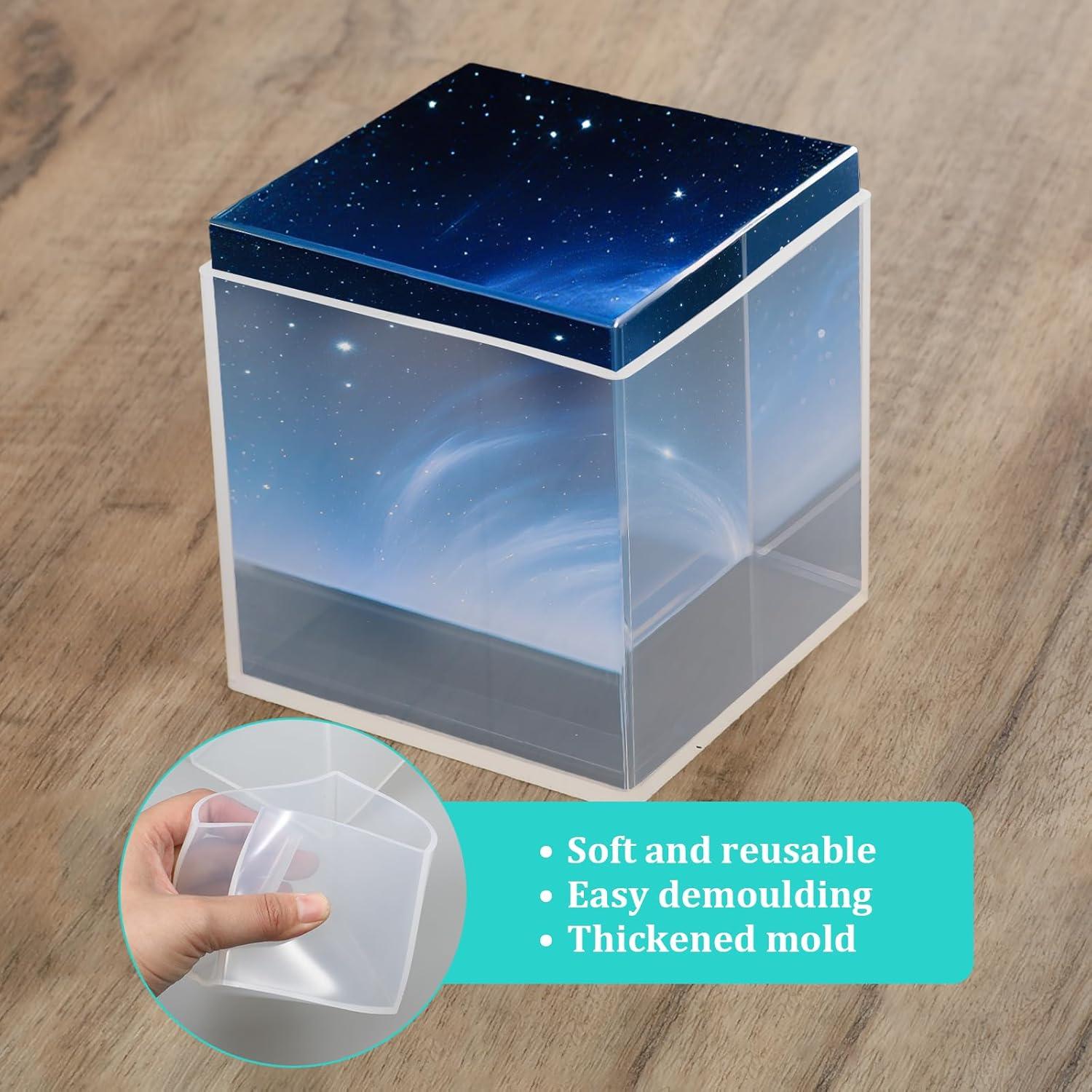 Moldes de Resina Cuadrados Zelphvt 3" y 4" Silicona DIY