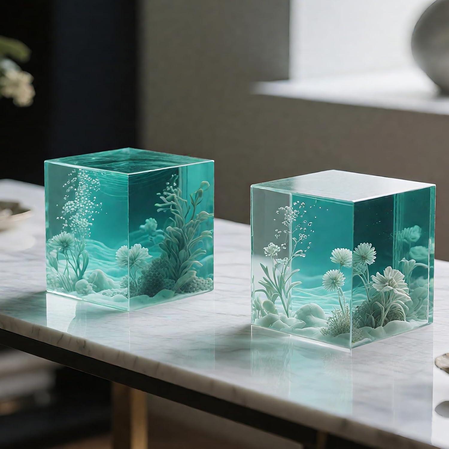 Moldes de Resina Cuadrados Zelphvt 3" y 4" Silicona DIY