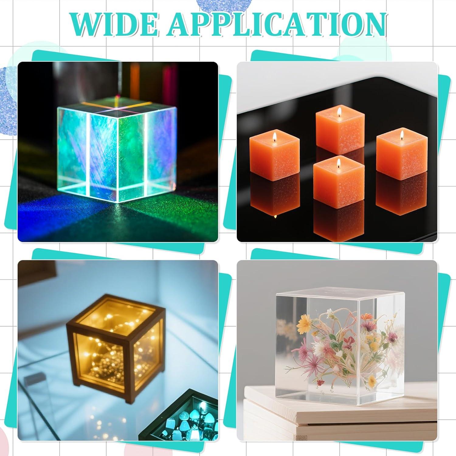 Moldes de Resina Cuadrados Zelphvt 3" y 4" Silicona DIY