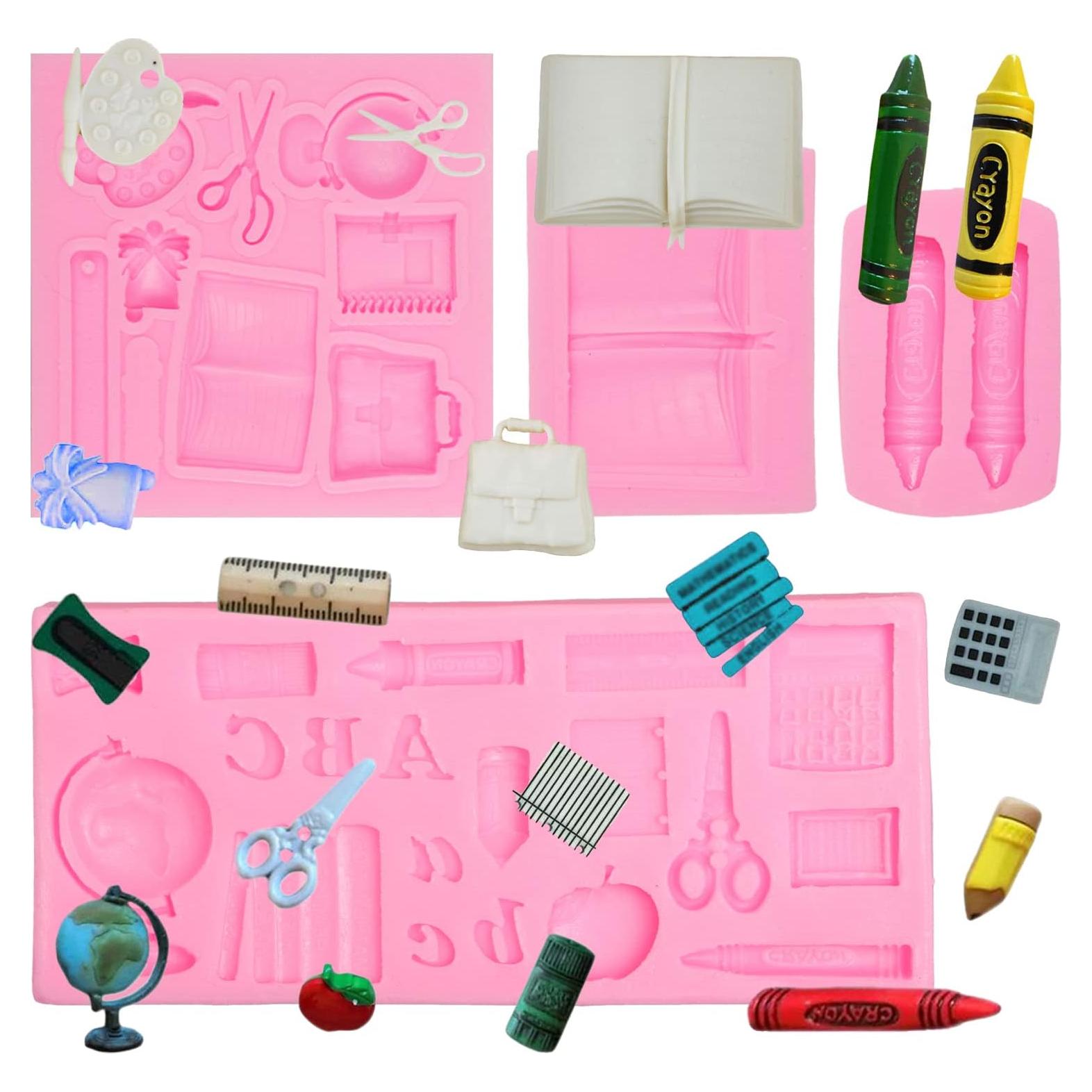 Moldes de Silicona para Fondant Regreso a Clases Xcake Lcook 4 Pcs