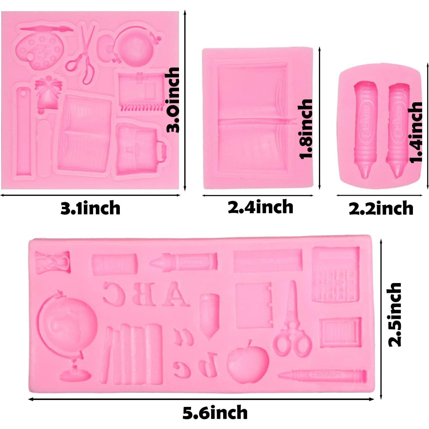 Moldes de Silicona para Fondant Regreso a Clases Xcake Lcook 4 Pcs