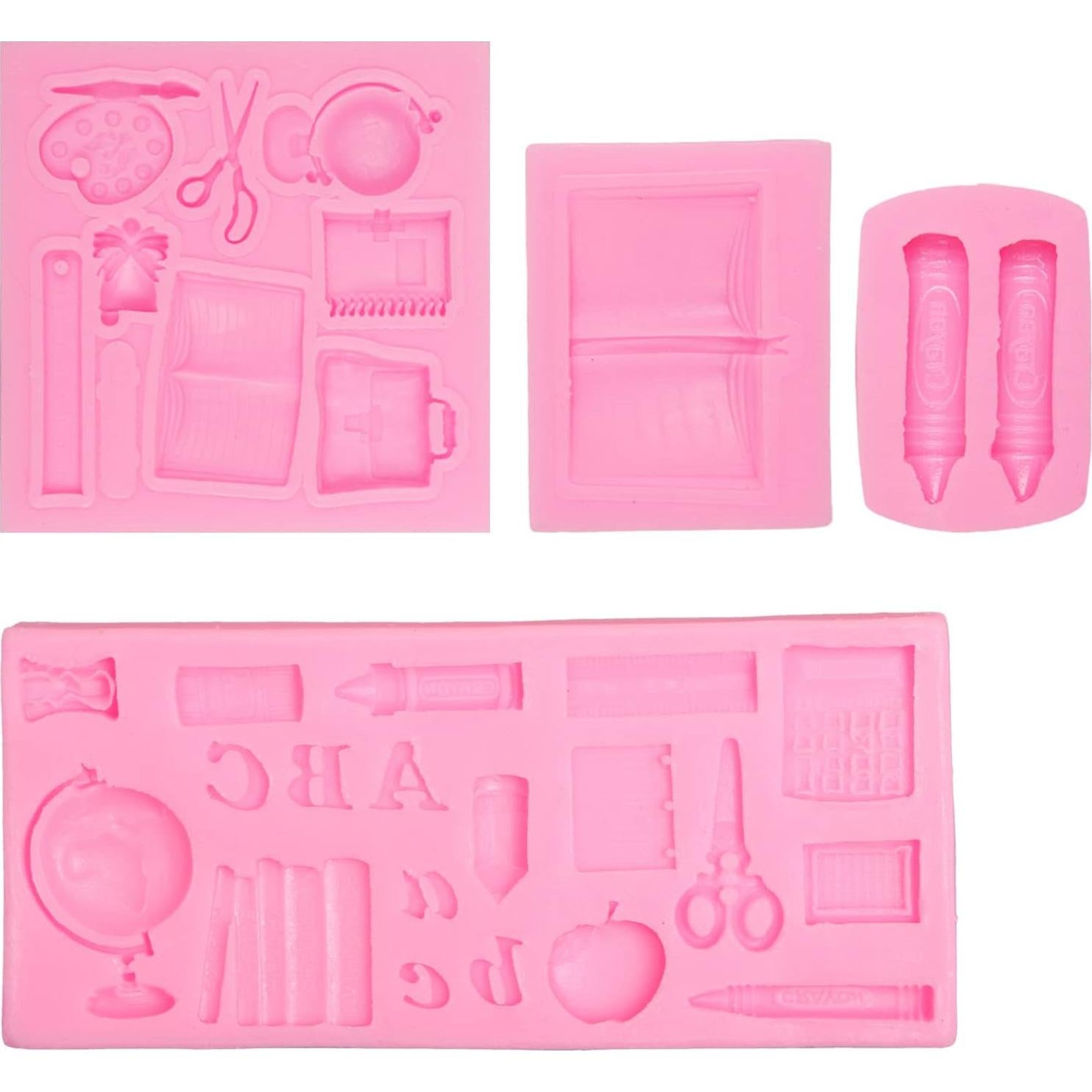 Moldes de Silicona para Fondant Regreso a Clases Xcake Lcook 4 Pcs