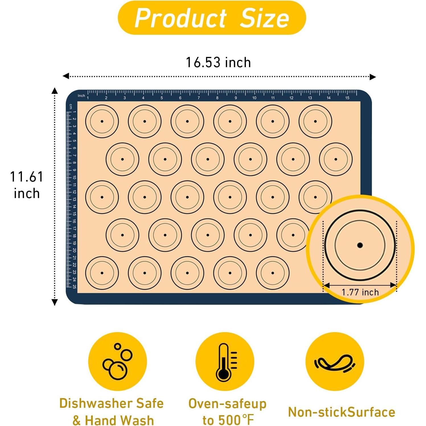 Mats de Hornear de Silicona Instrip - Set de 2 para Macarons