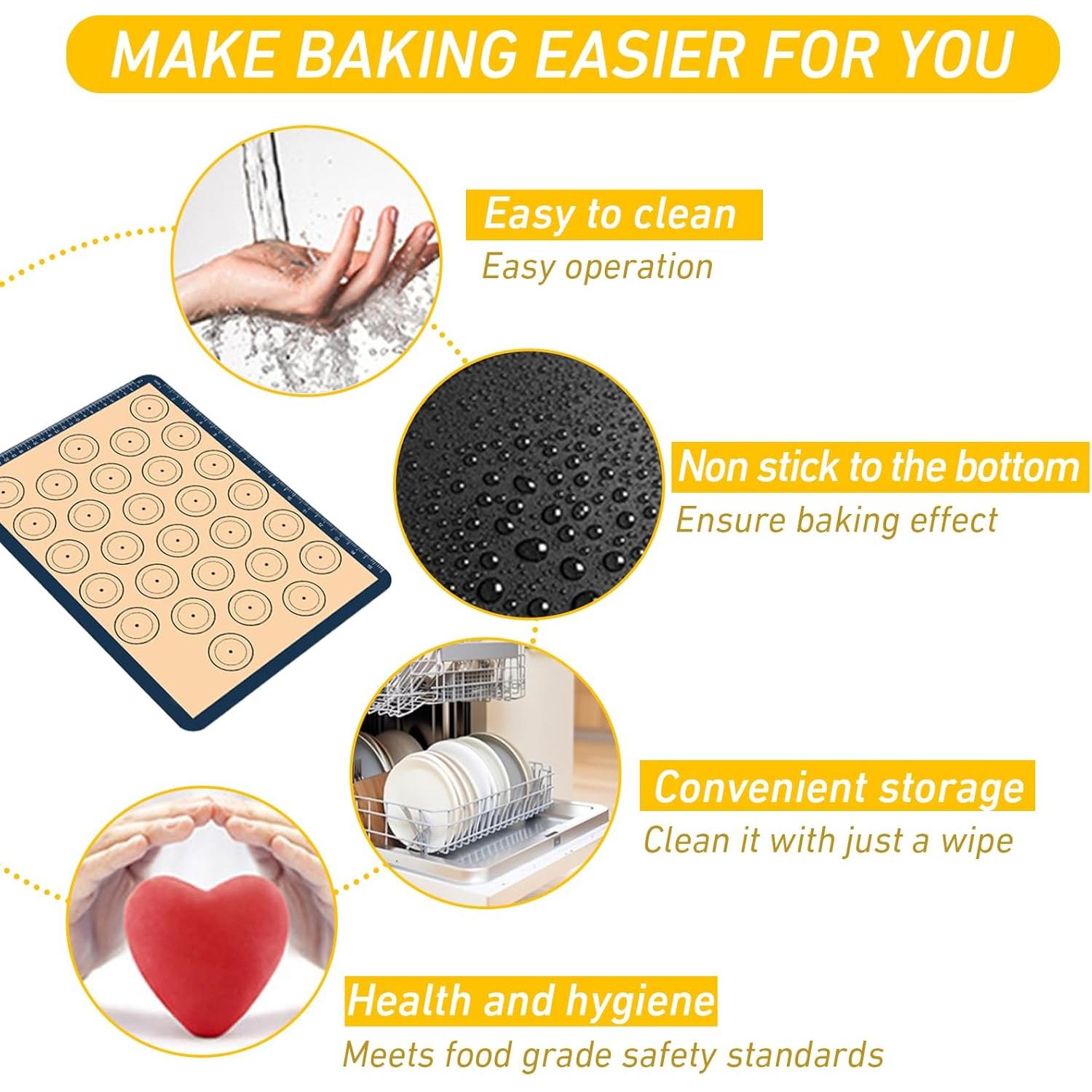 Mats de Hornear de Silicona Instrip - Set de 2 para Macarons