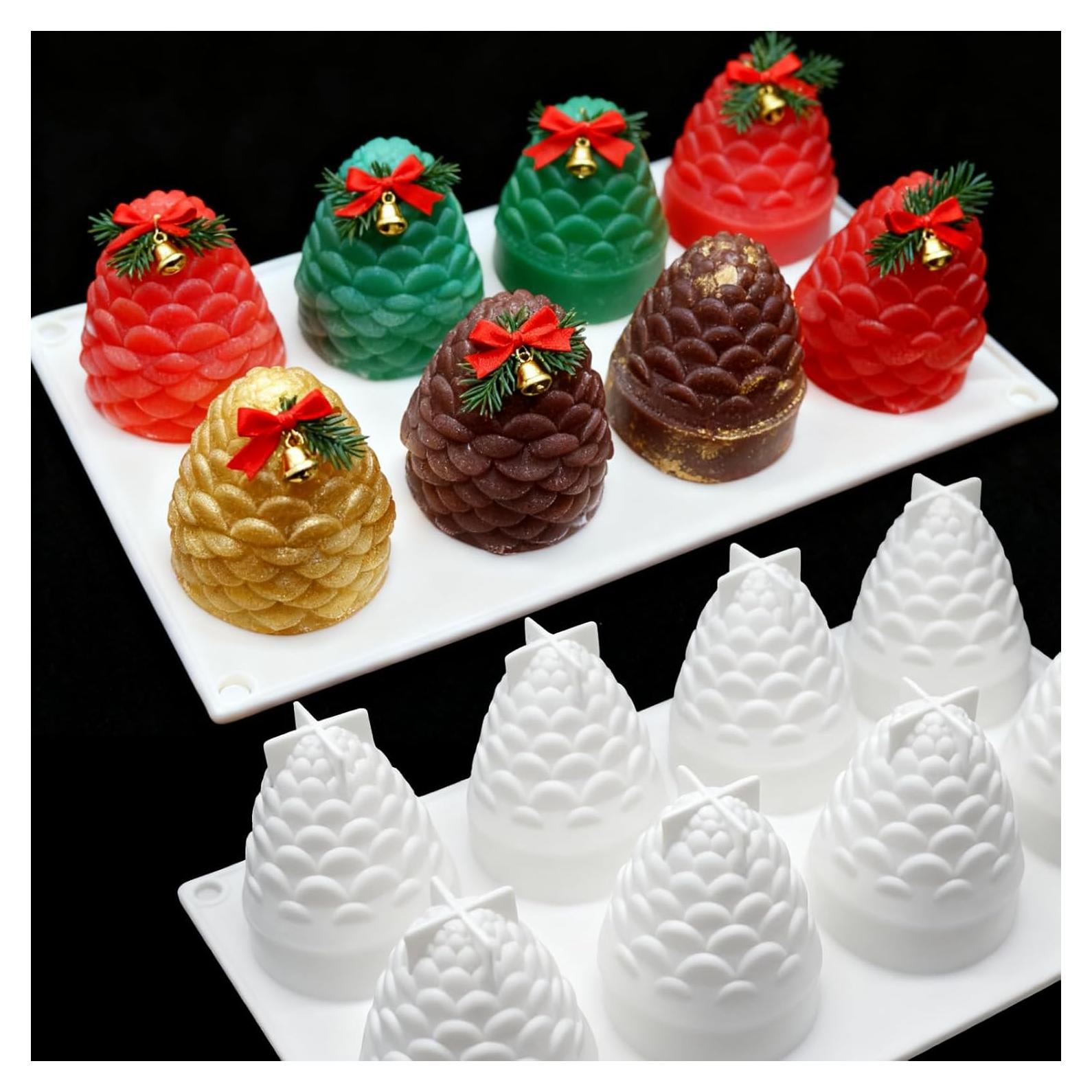 Molde de Silicona 3D Piña de Navidad 8 Cavidades LLPMutu