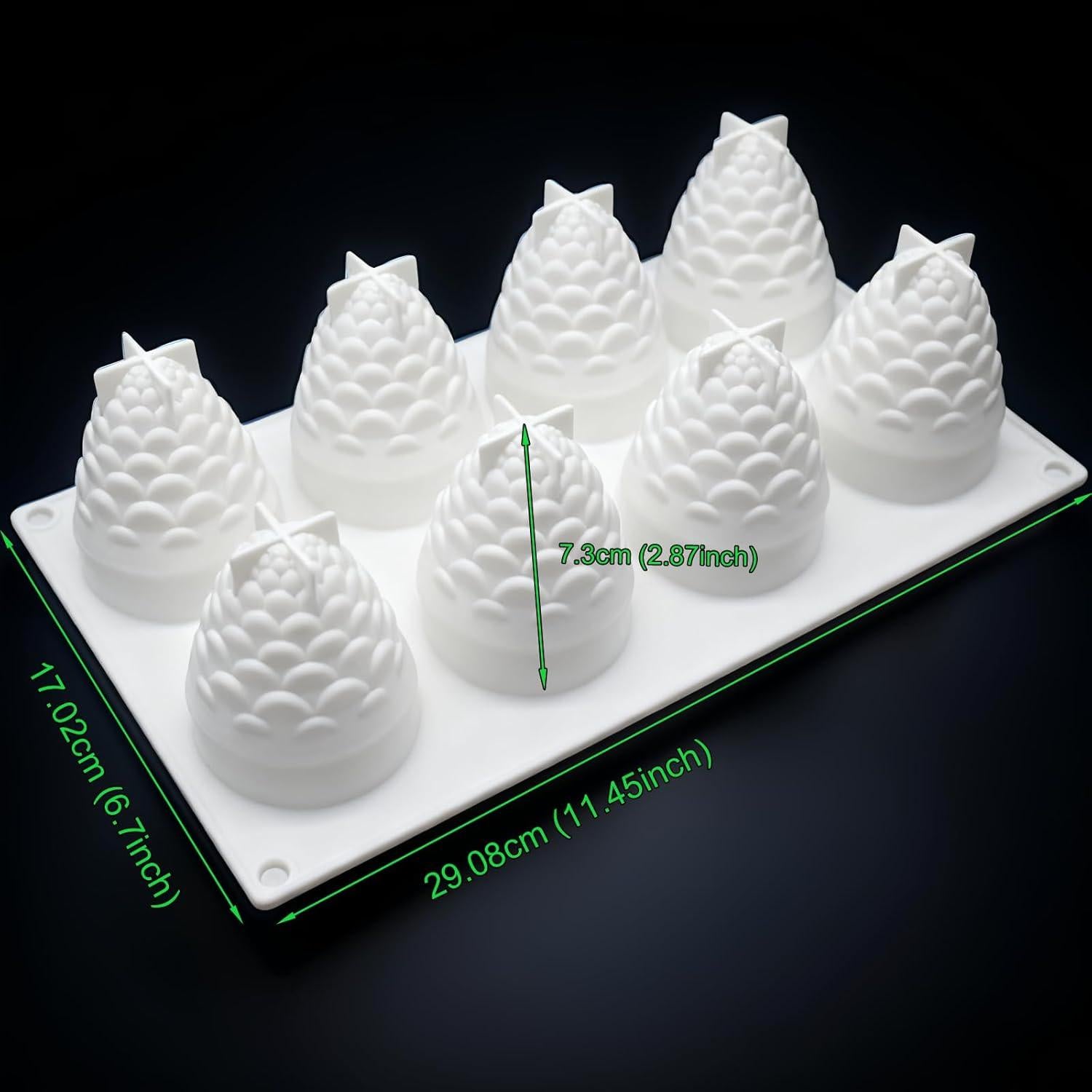 Molde de Silicona 3D Piña de Navidad 8 Cavidades LLPMutu