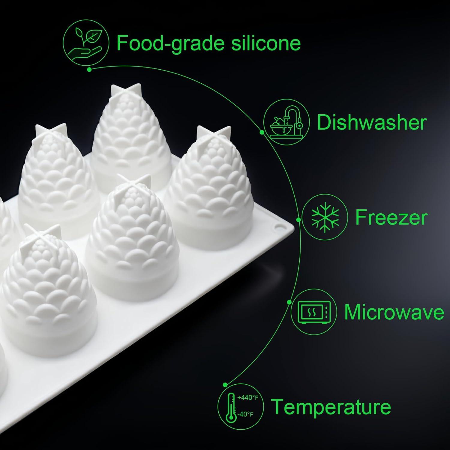 Molde de Silicona 3D Piña de Navidad 8 Cavidades LLPMutu