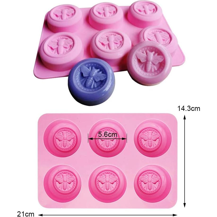 Molde de Silicona Redondo para Jabón y Muffins - 2 Piezas