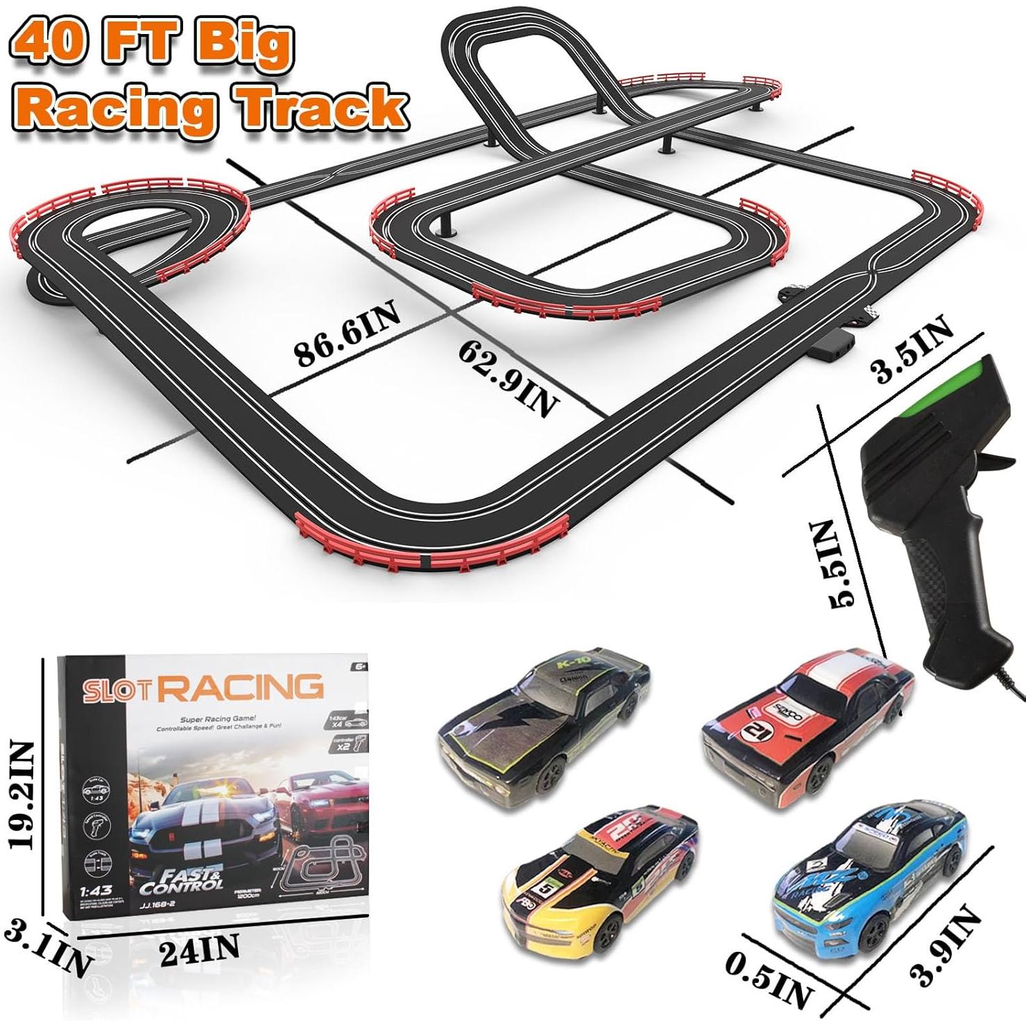 Pista de Carreras Slot TE 168 12.19 m 4 Coches 2 Controladores
