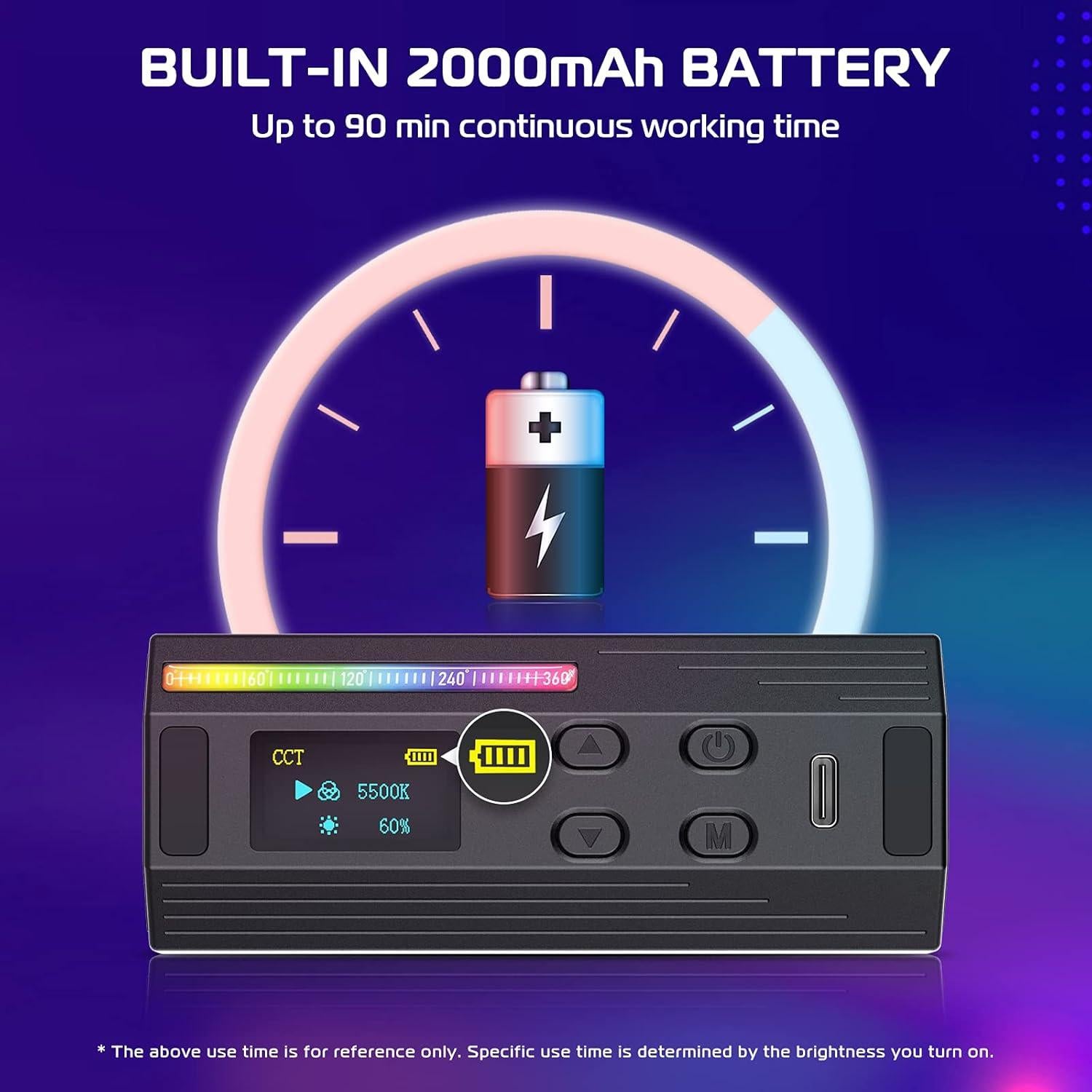 Varita de Luz LED RGB ULANZI 2000mAh 2500-9000K Portátil