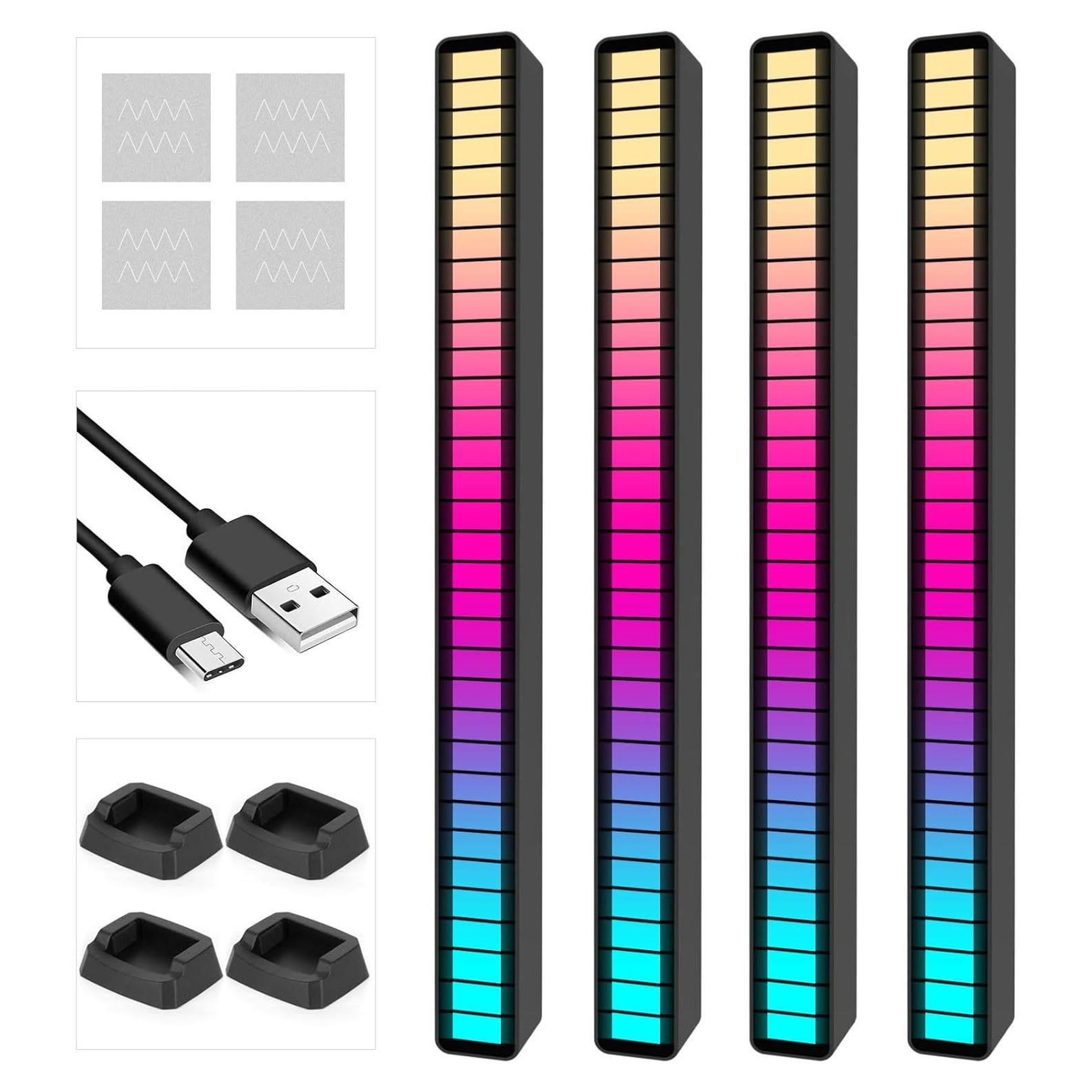 Luz RGB Controlada por Sonido Soulpunk 4Pack Negra