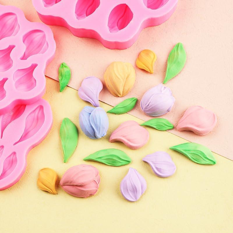 Molde de Silicona Cestony 3 Piezas Tulipán para Pasteles