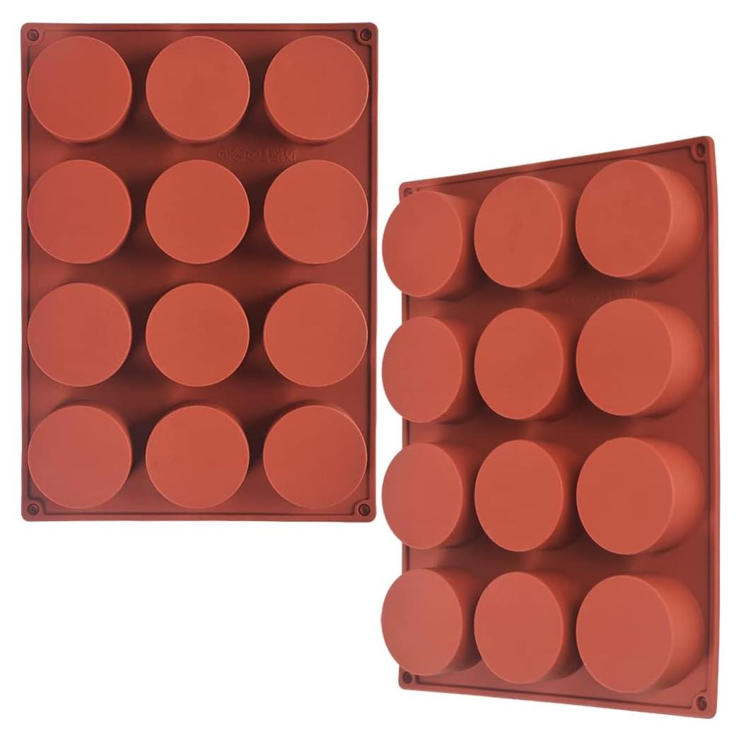 Molde de Silicona Cilíndrico Newk, 2 Paquetes de 12 Cavidades