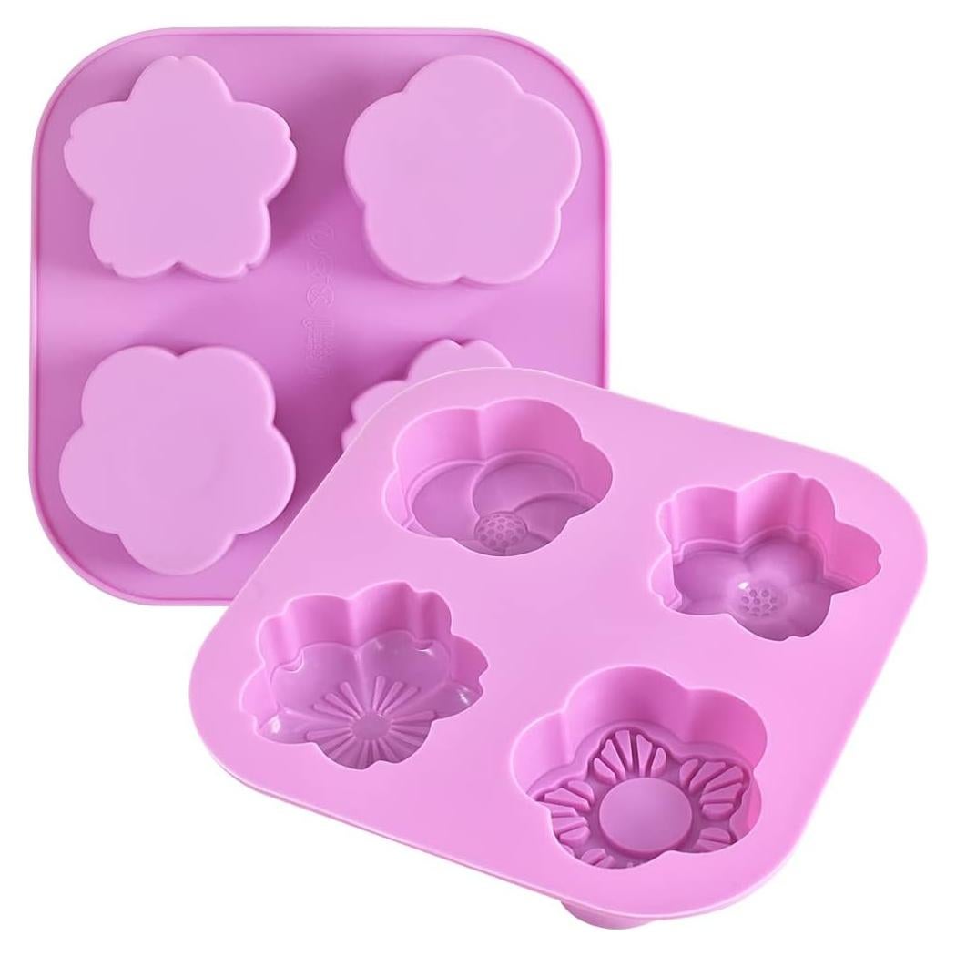 Moldes de Silicona en Forma de Flor Newk - 2 Paquetes de 4 Cavidades