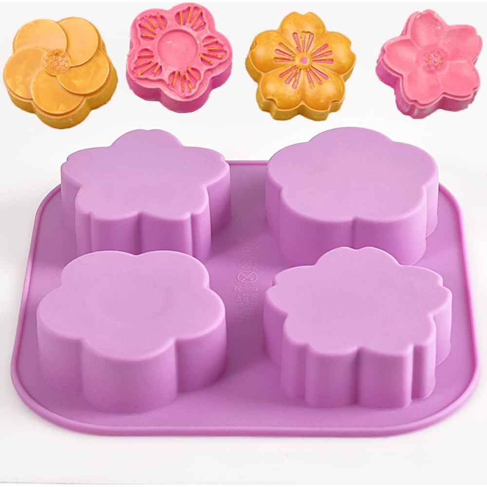 Moldes de Silicona en Forma de Flor Newk - 2 Paquetes de 4 Cavidades