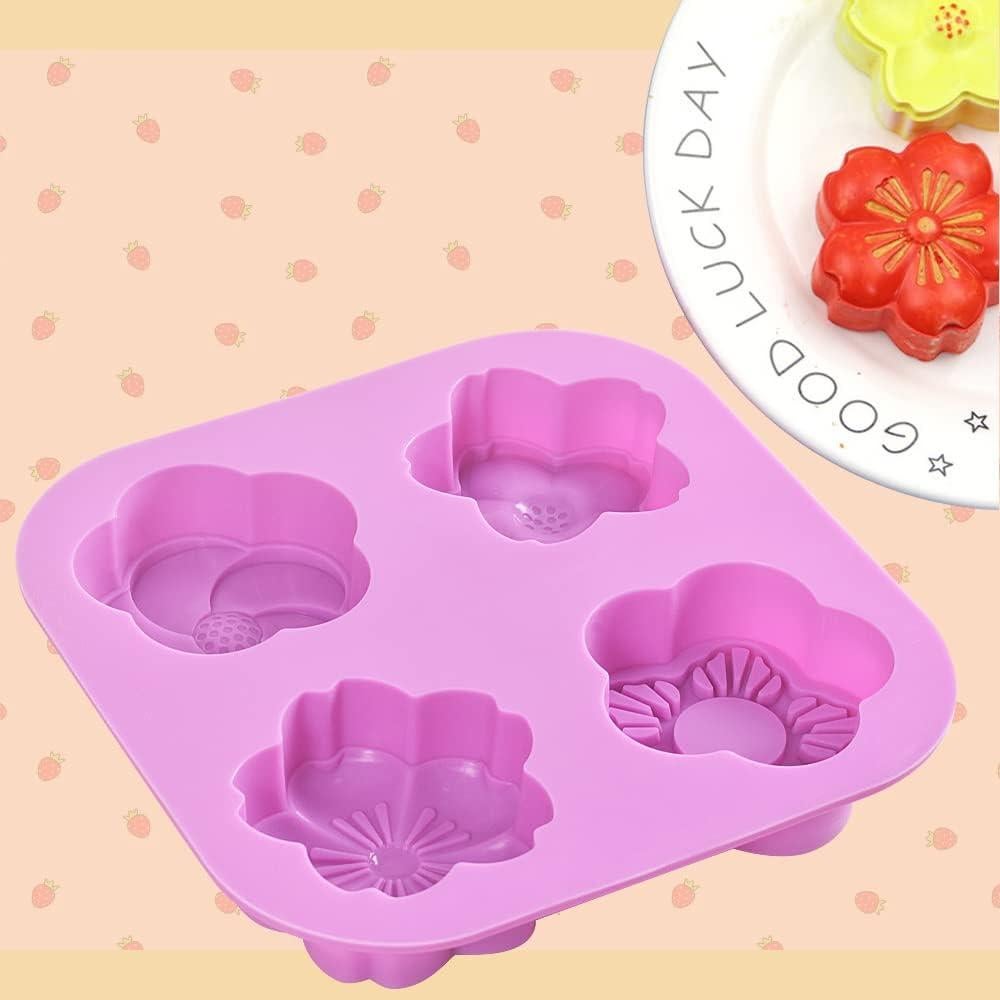 Moldes de Silicona en Forma de Flor Newk - 2 Paquetes de 4 Cavidades