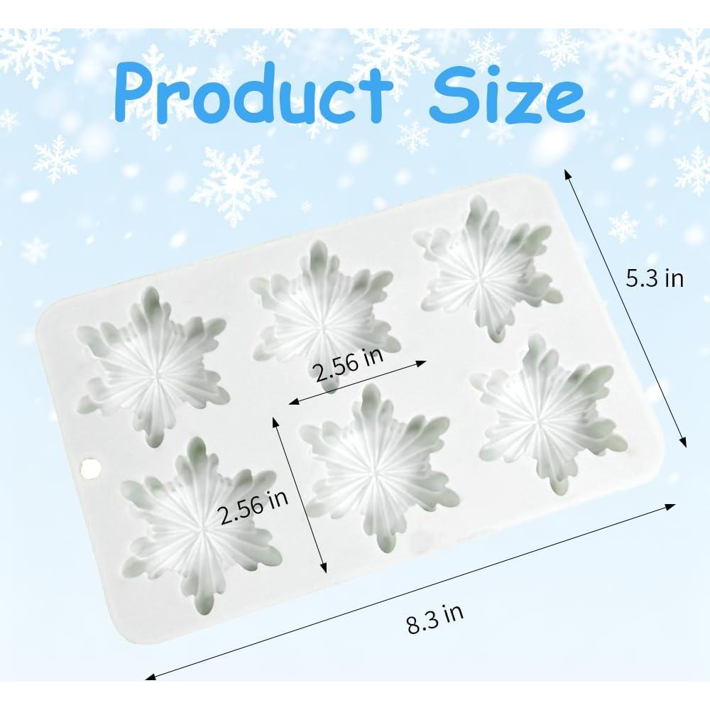 Moldes de Silicona Copo de Nieve GELXGRIT - 2 Pcs 13.5x21cm