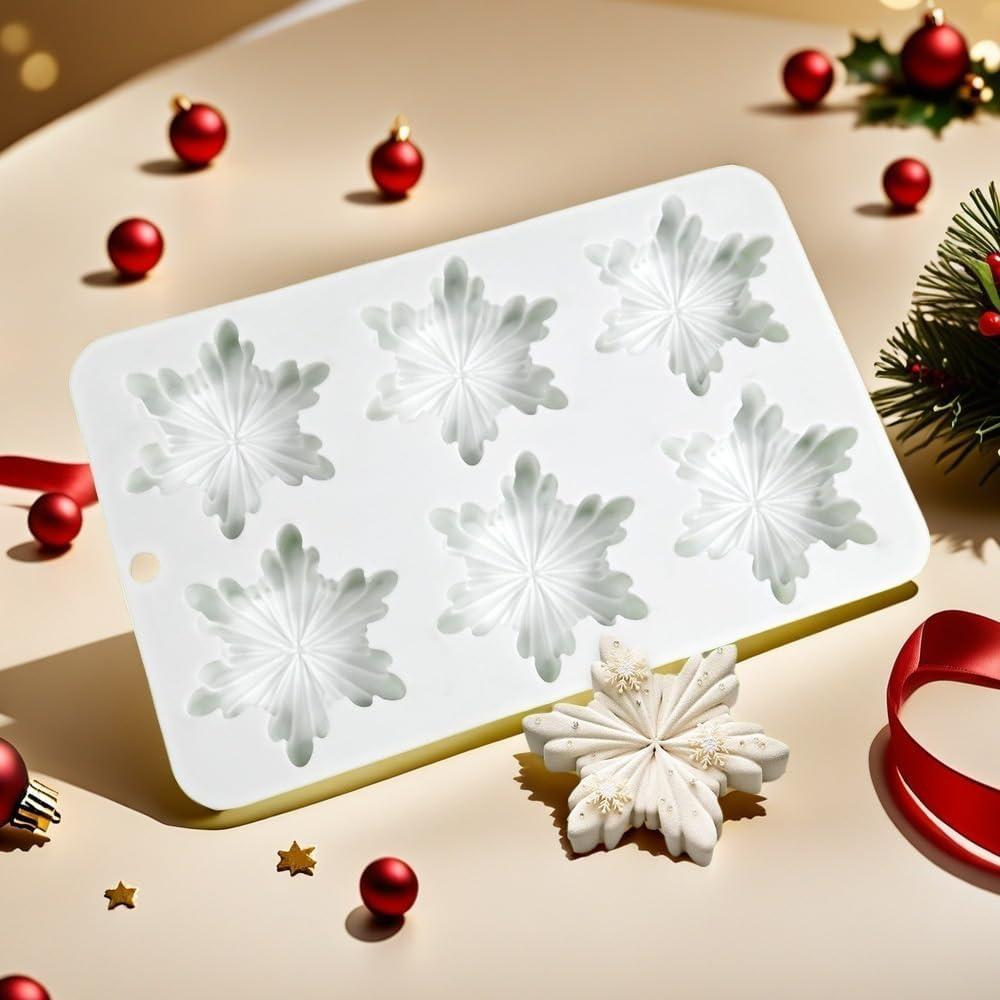 Moldes de Silicona Copo de Nieve GELXGRIT - 2 Pcs 13.5x21cm