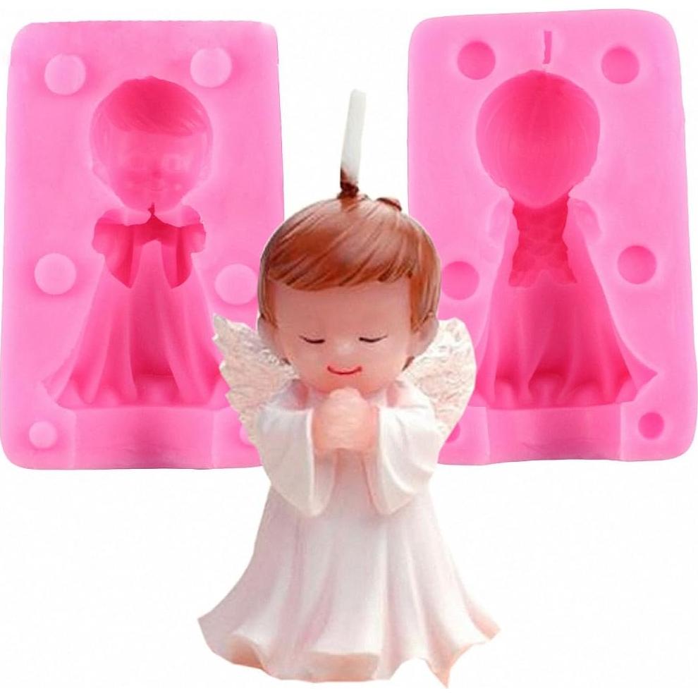 Juego de Moldes de Silicona MoldFun Ángel 3D Rosa - 2 Piezas