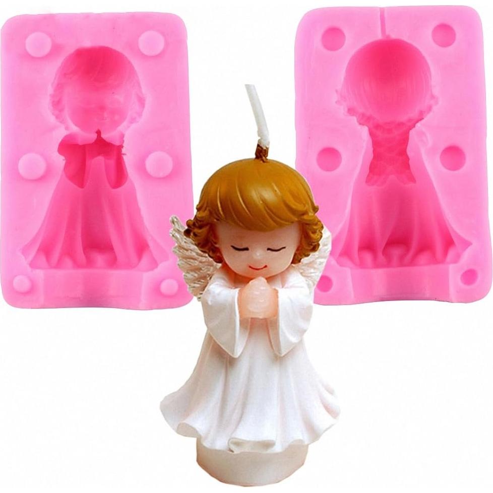 Juego de Moldes de Silicona MoldFun Ángel 3D Rosa - 2 Piezas