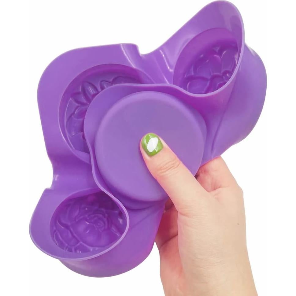 Moldes de Jabón de Silicona SENHAI 2 Piezas Sol y Luna Flores