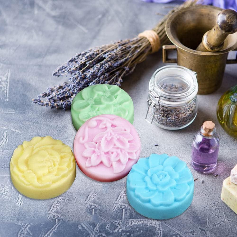 Moldes de Jabón de Silicona SENHAI 2 Piezas Sol y Luna Flores