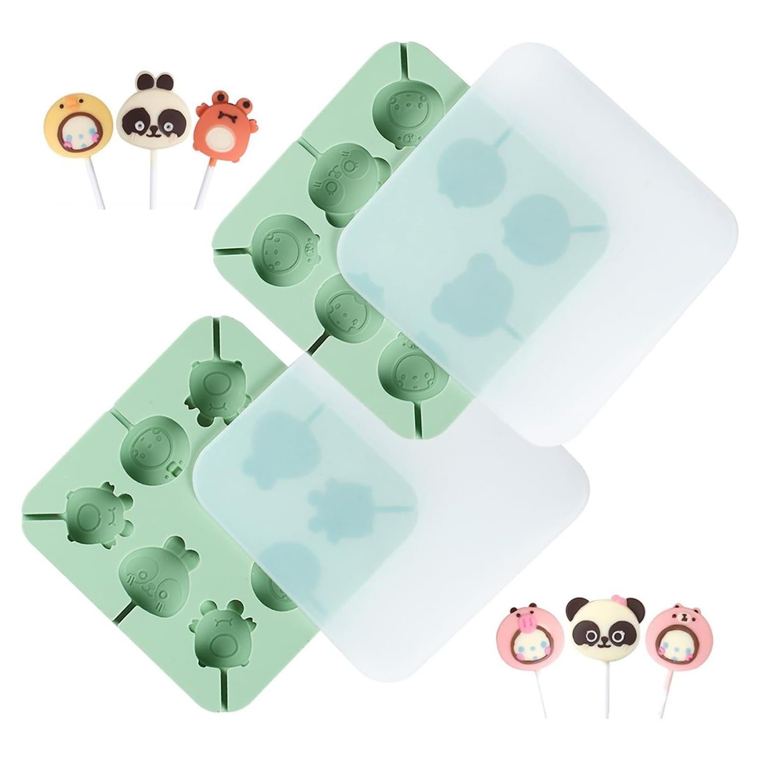 Moldes de Paletas de Silicona QELEG 2Pcs Estilo Panda Antiadherentes