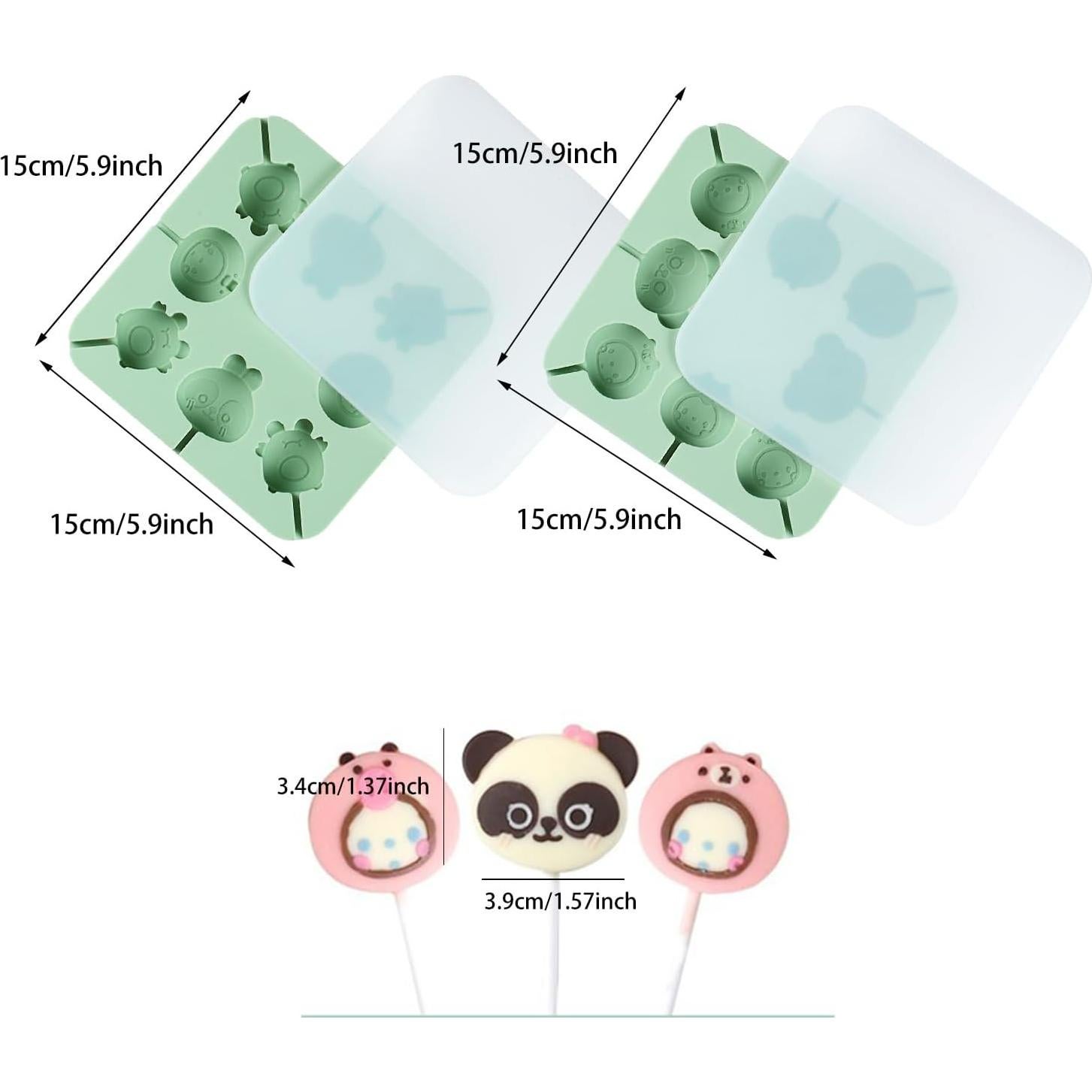 Moldes de Paletas de Silicona QELEG 2Pcs Estilo Panda Antiadherentes
