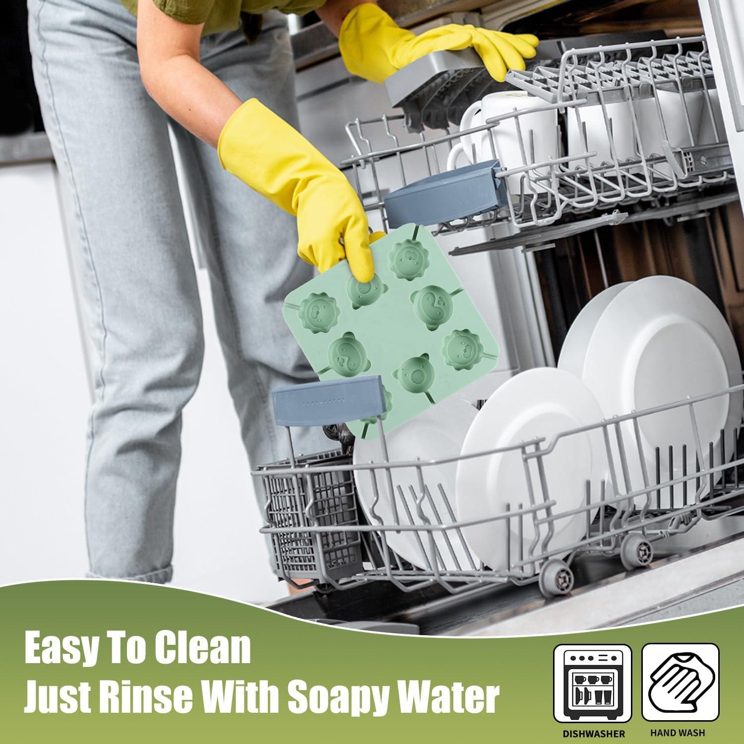 Moldes de Paletas de Silicona QELEG 2Pcs Estilo Panda Antiadherentes