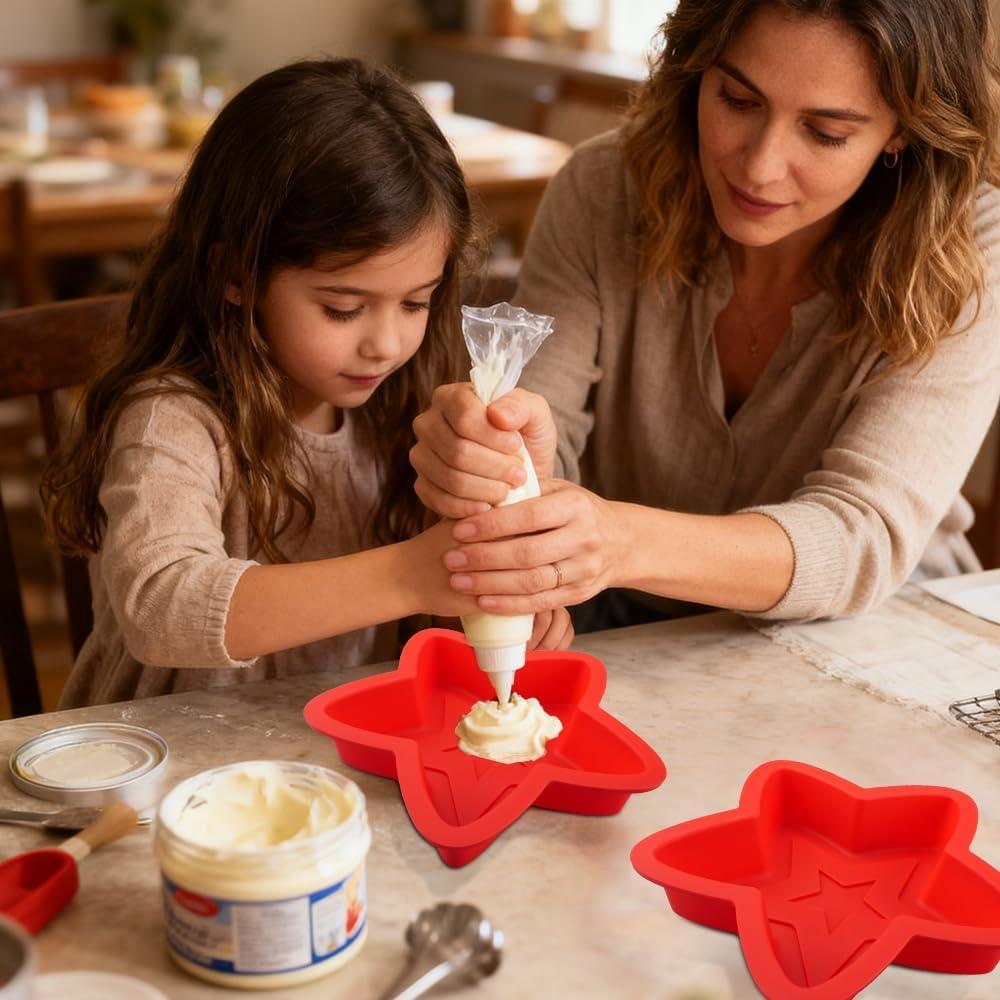 Moldes de Silicona para Pasteles Estrella Velicber 20.32 cm Rojo
