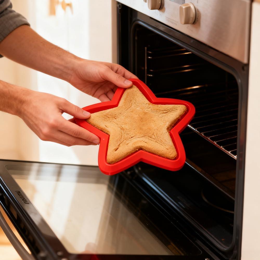 Moldes de Silicona para Pasteles Estrella Velicber 20.32 cm Rojo