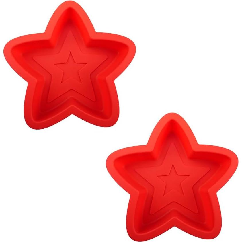 Moldes de Silicona para Pasteles Estrella Velicber 20.32 cm Rojo