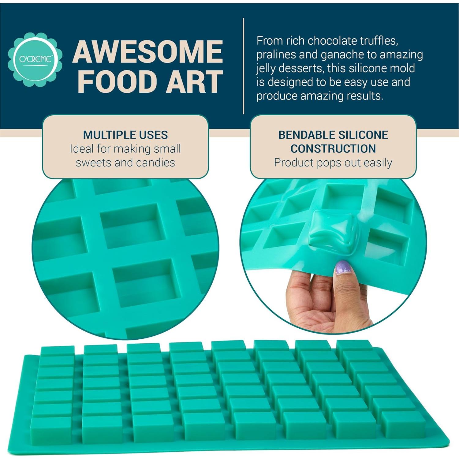 Molde de Silicona Rectangular O'Creme para Dulces y Chocolates