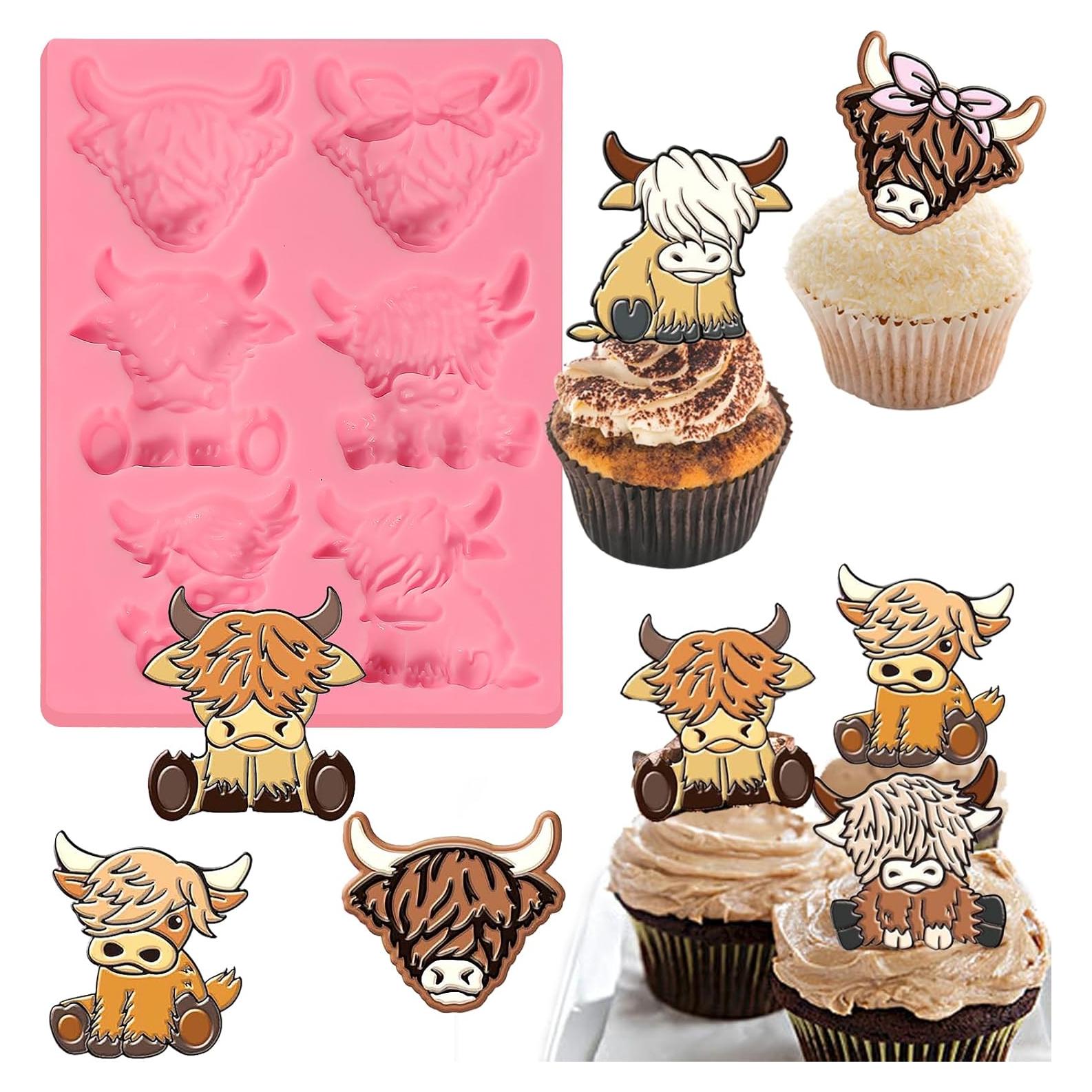 Molde de Silicona ICNYEKl de Vaca para Fondant - 6 Cavidades