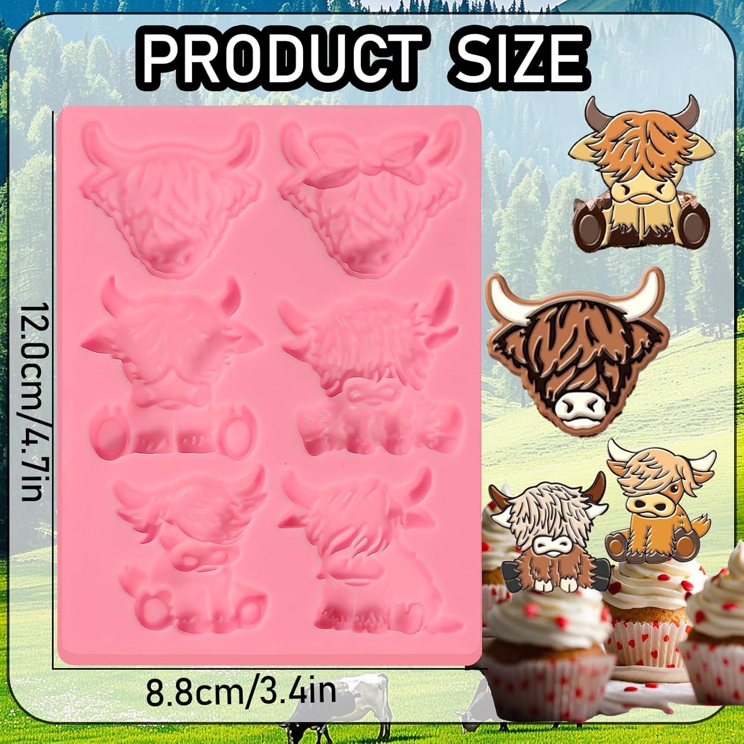 Molde de Silicona ICNYEKl de Vaca para Fondant - 6 Cavidades