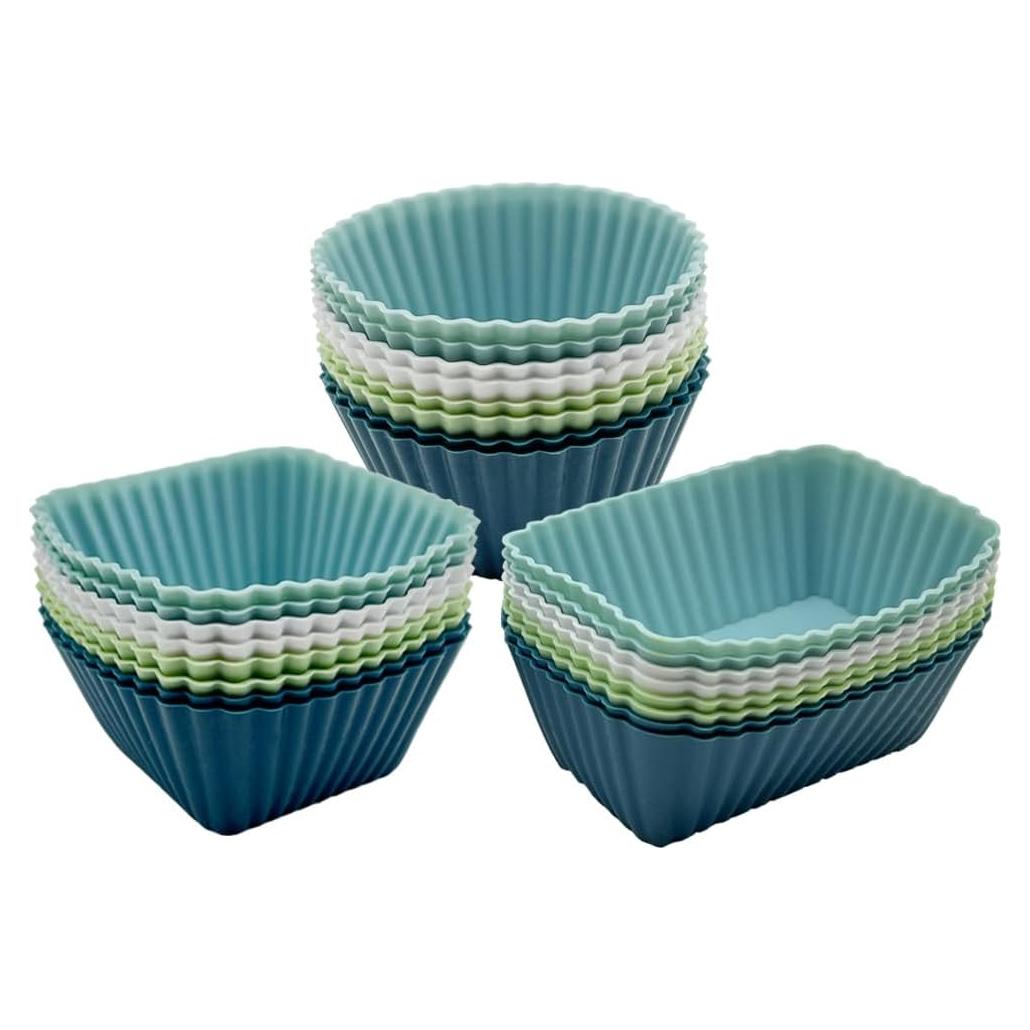 Tazas de Hornear de Silicona SKIDEC 24 Piezas Reutilizables