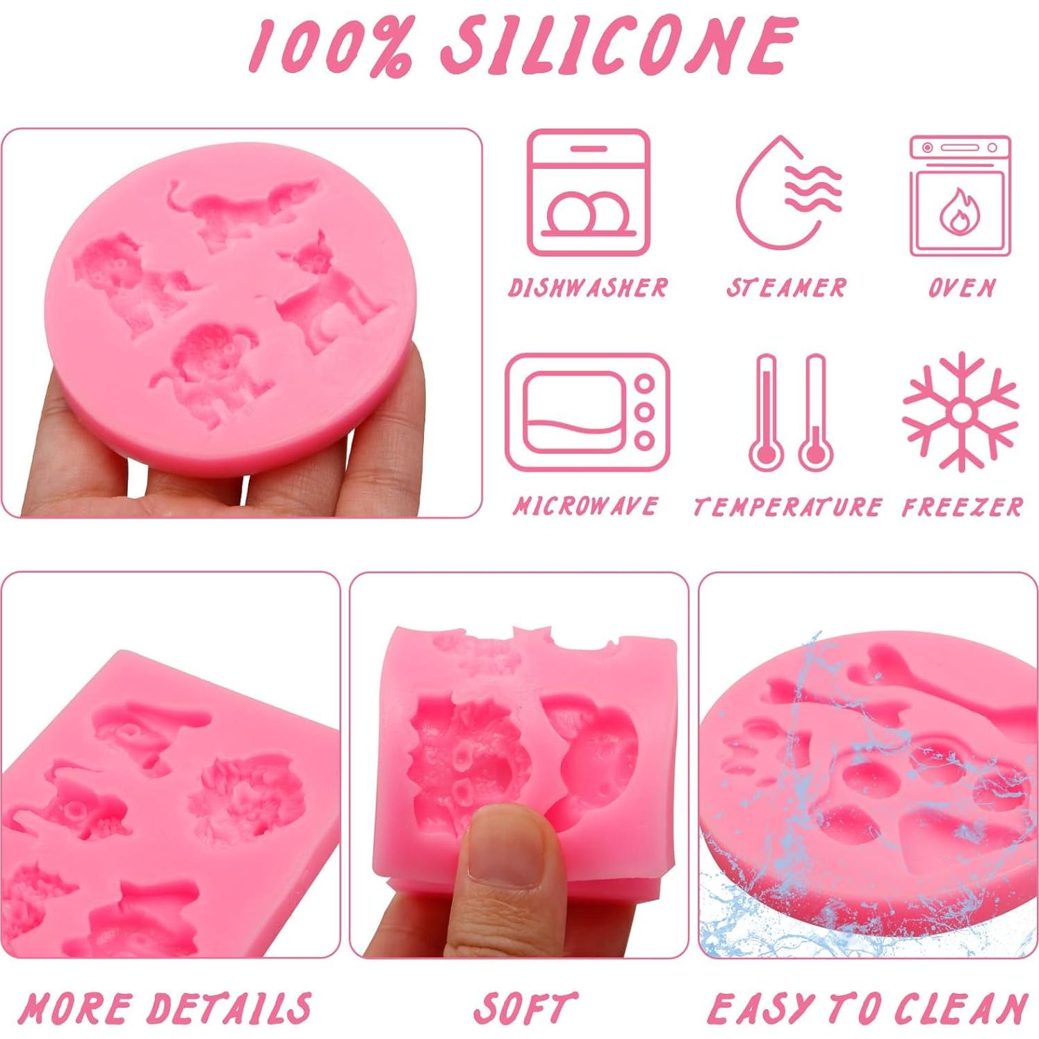 Juego de Moldes de Silicona YN para Hornear - 3 Piezas de Perros