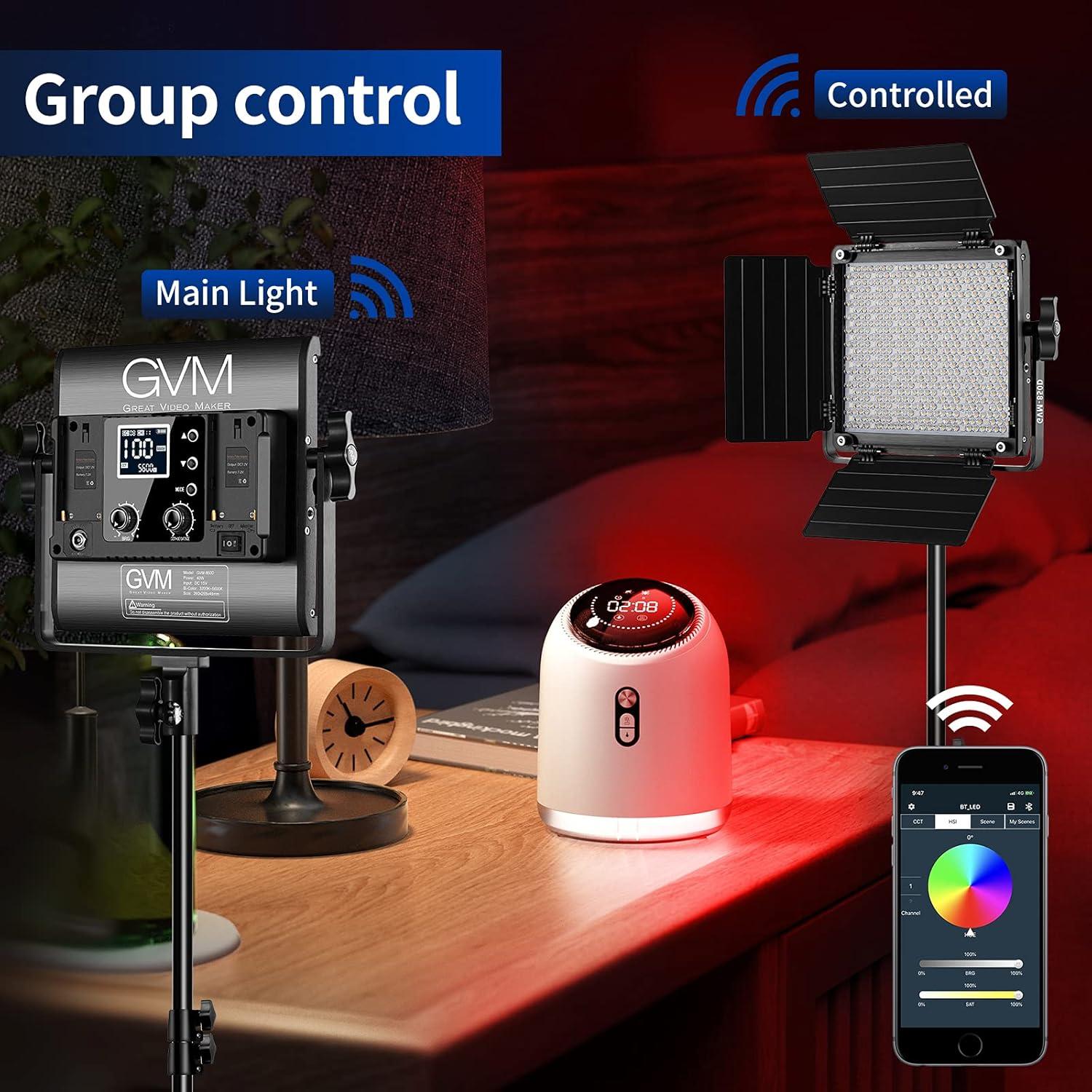 GVM RGB Video Lighting, Bi-Color Led Video Light Kit with APP Control, 2 Packs 850D Photography Lighting Kit CRI 97+ for Web Conference, YouTube, Gaming, Zoom, Aluminum Alloy Shell