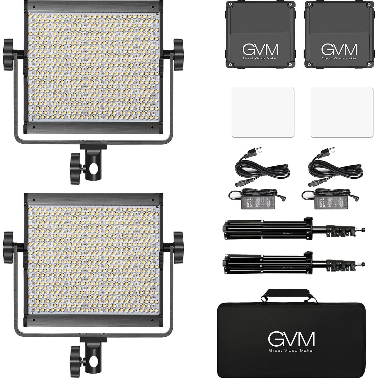 GVM RGB Video Lighting, Bi-Color Led Video Light Kit with APP Control, 2 Packs 850D Photography Lighting Kit CRI 97+ for Web Conference, YouTube, Gaming, Zoom, Aluminum Alloy Shell