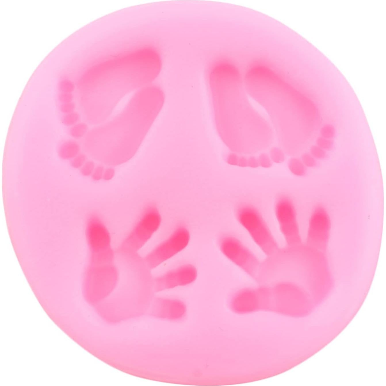 Angel Wings Silicone Mold Baby Hand Foot Fondant Molds Feather Candy Molds For Baby Shower Cake Decorating Cupcake Topper Chocolate Gum Paste Polymer Clay Set Of 3