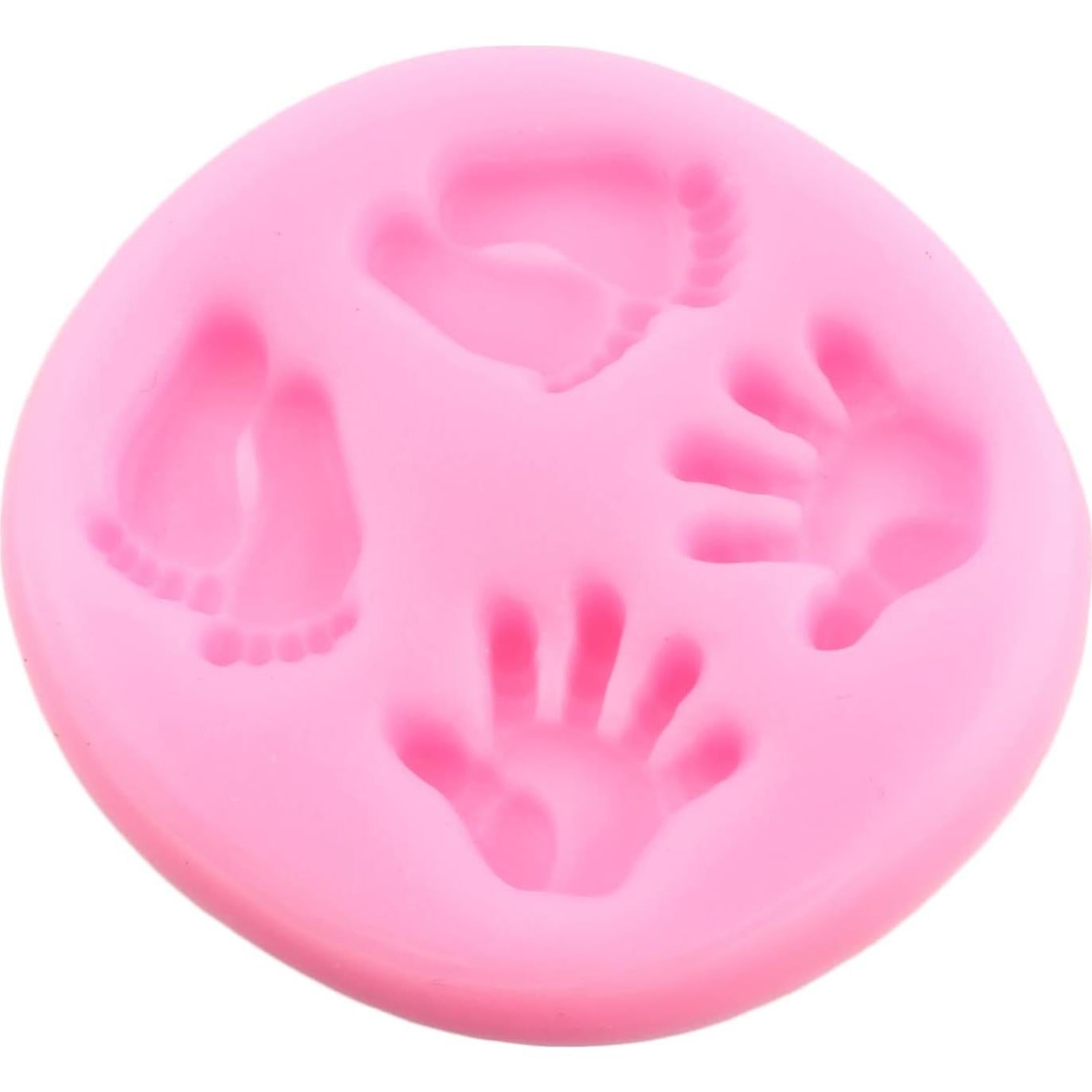 Angel Wings Silicone Mold Baby Hand Foot Fondant Molds Feather Candy Molds For Baby Shower Cake Decorating Cupcake Topper Chocolate Gum Paste Polymer Clay Set Of 3
