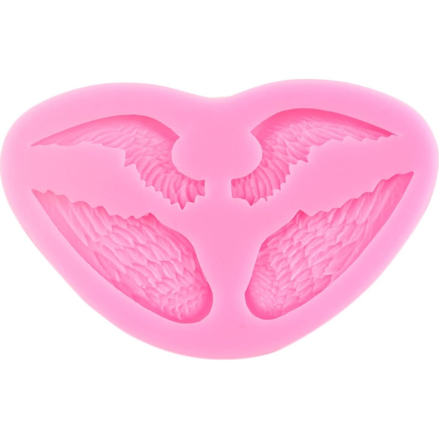 Angel Wings Silicone Mold Baby Hand Foot Fondant Molds Feather Candy Molds For Baby Shower Cake Decorating Cupcake Topper Chocolate Gum Paste Polymer Clay Set Of 3