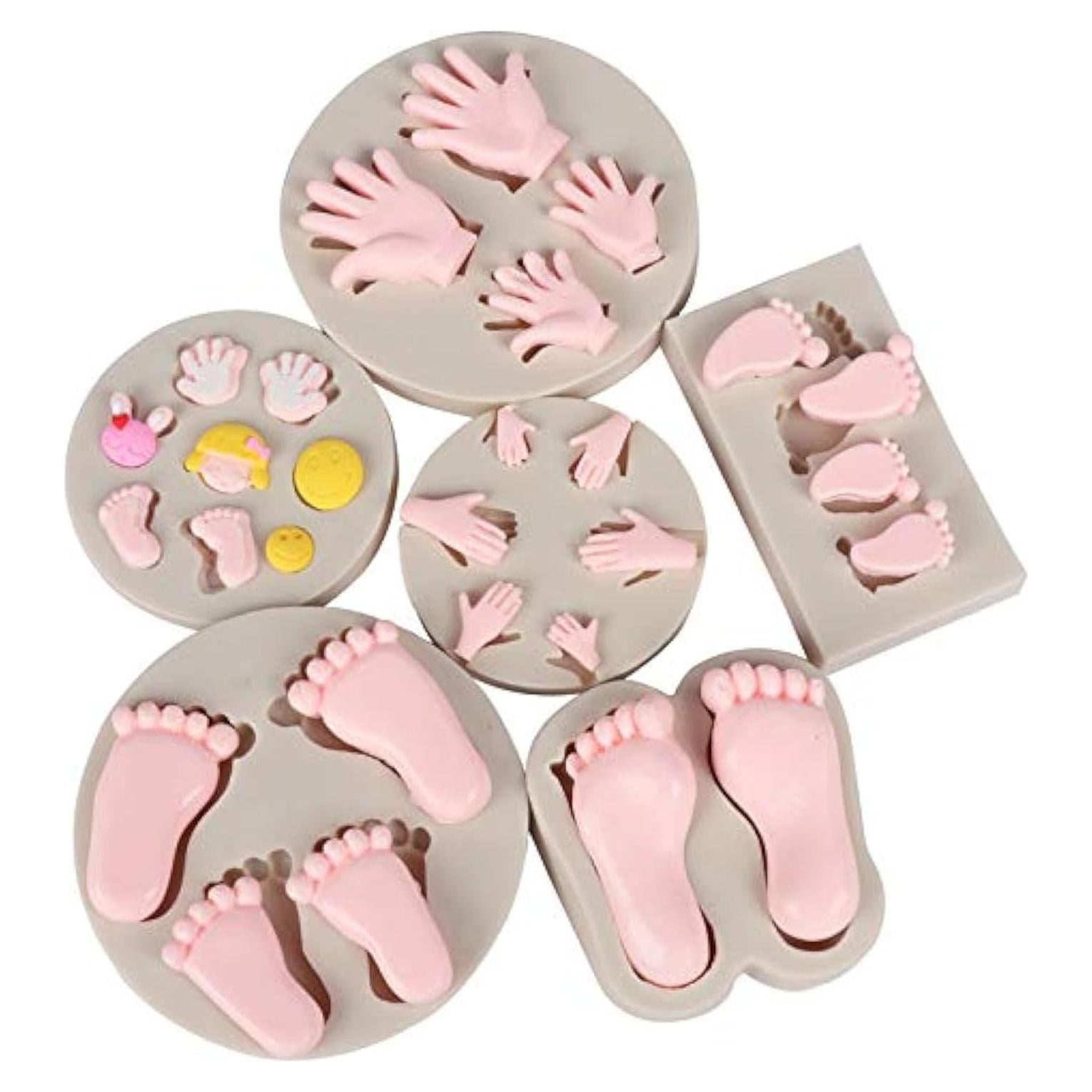 6 Moldes de Silicona para Fondant Xidmold - Decoración Pasteles Baby Shower