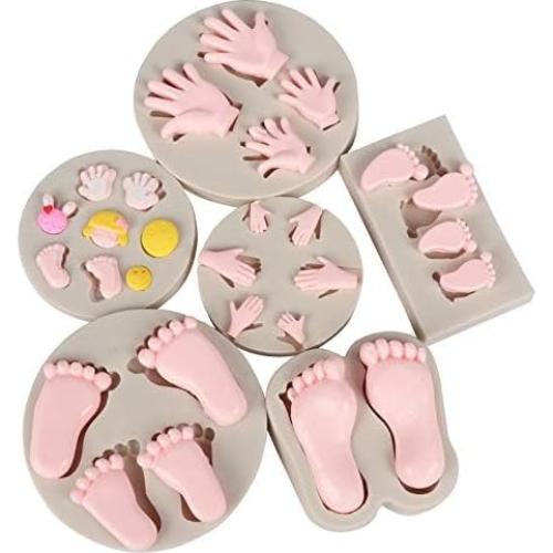 6 Moldes de Silicona para Fondant Xidmold - Decoración Pasteles Baby Shower