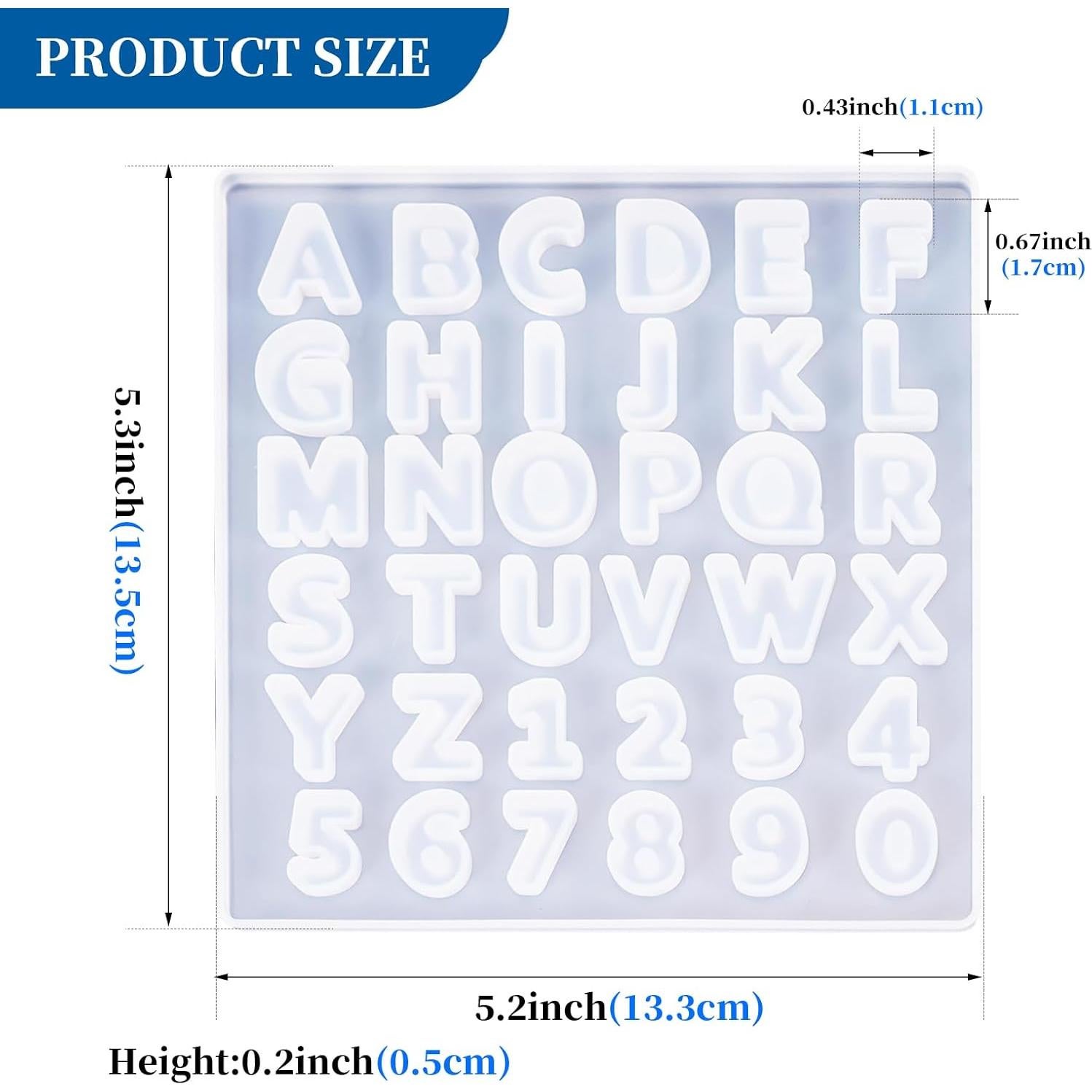Molde de Silicona para Alfabeto y Números Alas de Ángel
