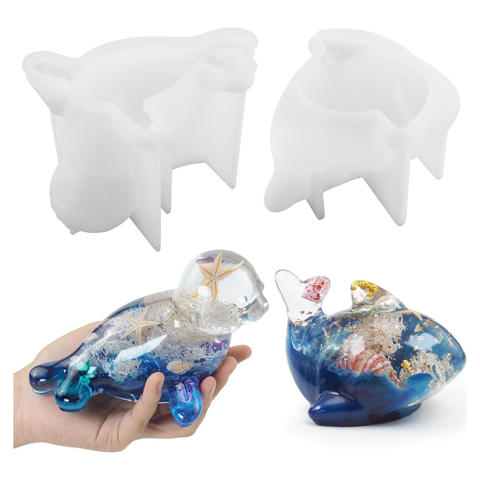 Moldes de Silicona 3D Voaesdk Delfín y Foca - 2 Piezas