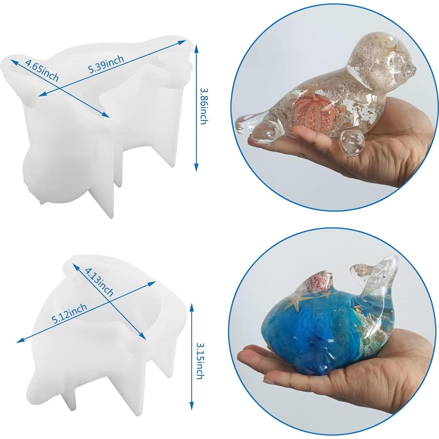 Moldes de Silicona 3D Voaesdk Delfín y Foca - 2 Piezas
